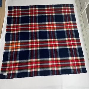 Vintage Faribo Blue & Red Checkered Throw Blanket